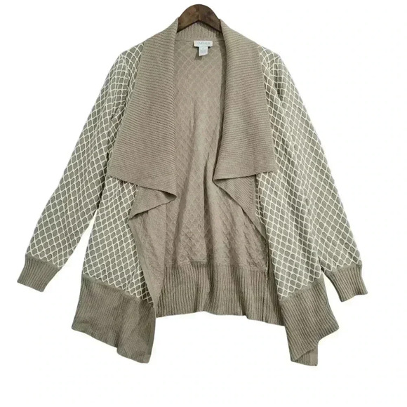 Carmen Marc Valvo Womens XL Open Front Cardigan Sweater Acrylic/Wool Blend   5PT - Picture 1 of 6